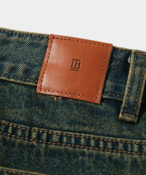 ASI ESSENTIAL ONE-TUCK WIDE DENIM PANTS_YELLOW WASHING