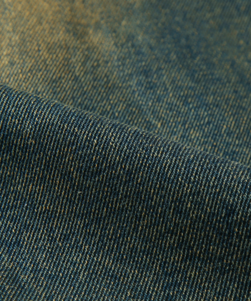 ASI ESSENTIAL ONE-TUCK WIDE DENIM PANTS_YELLOW WASHING