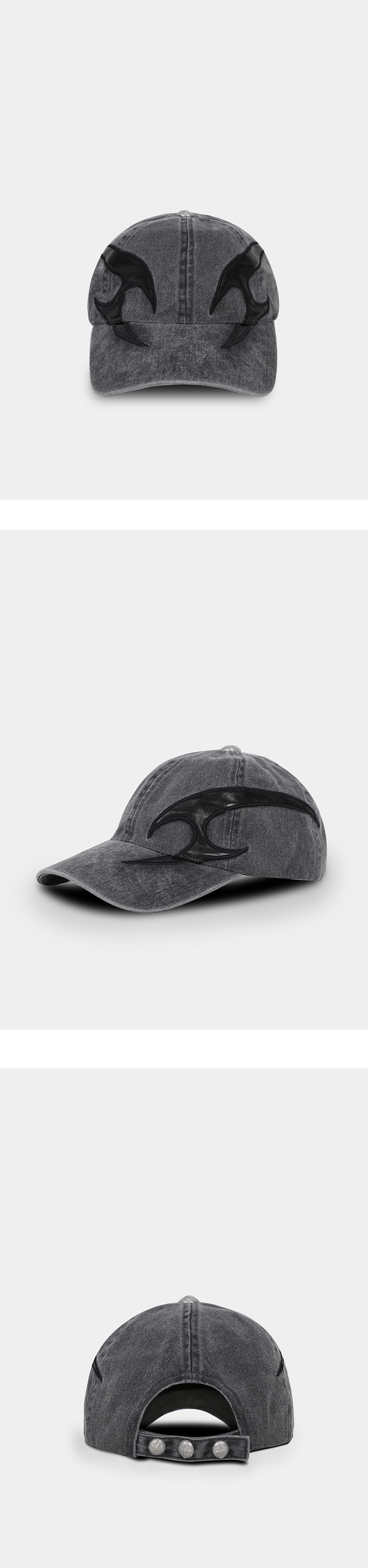 MUSINSA公式 | BADBLOOD Duncan Denim Ball Cap - Black