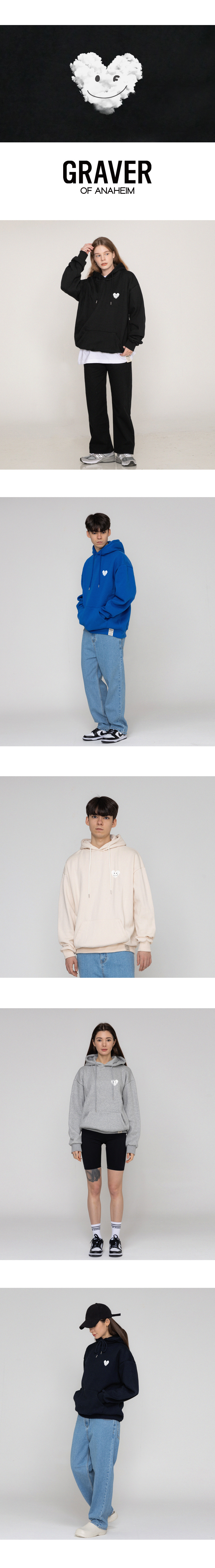 [GRAVER]★SMALL CLOUD HEART SMILE HOODIE MUSINSA | GRAVER [UNISEX] Small Cloud Heart Smile Hoodie_Gray
