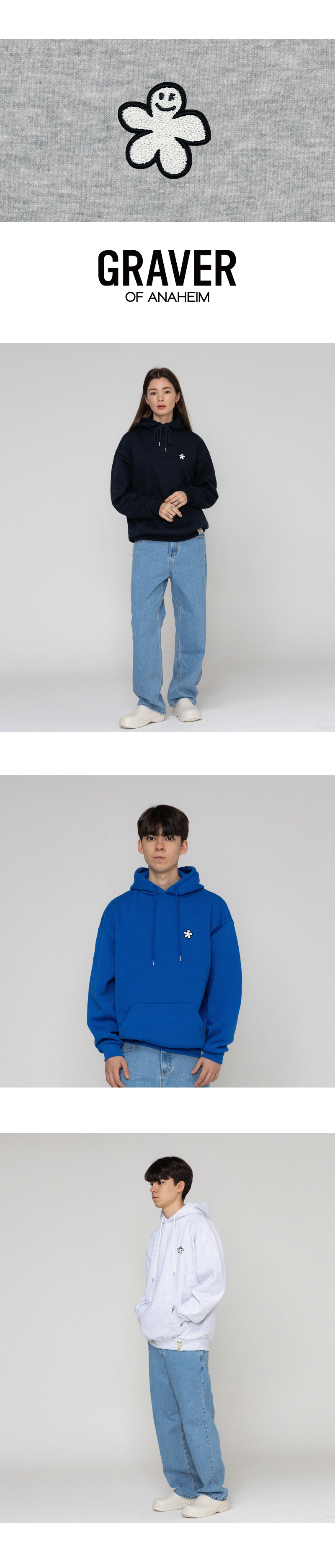 [GRAVER]★WHITE ODD FLOWER EMBROIDERY SWEATSHIRT Designer fashion, Seoul-fully created | W Concept