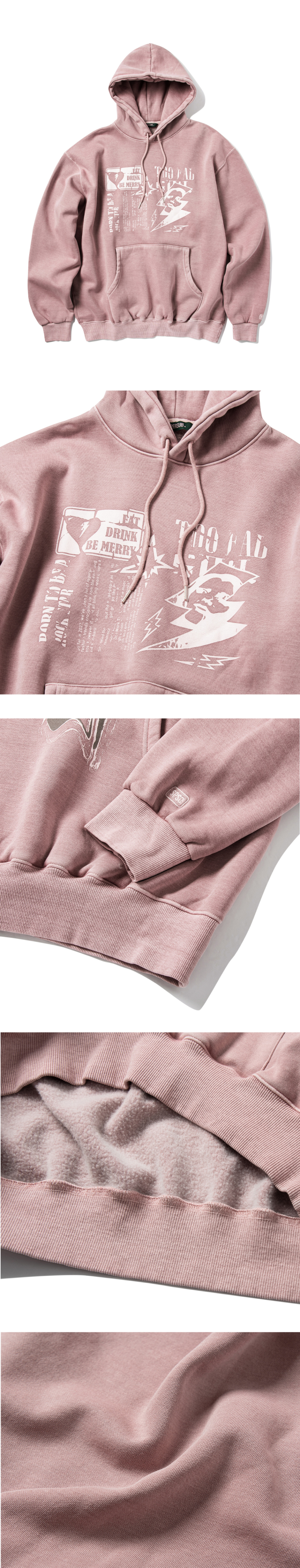 ★SUPERSUB★ Crushed Punk Pigment Hoodie Pink WOIEGHJQWAE MUSINSA | SUPERSUB Crushed Punk Pigment Hoodie - Pink