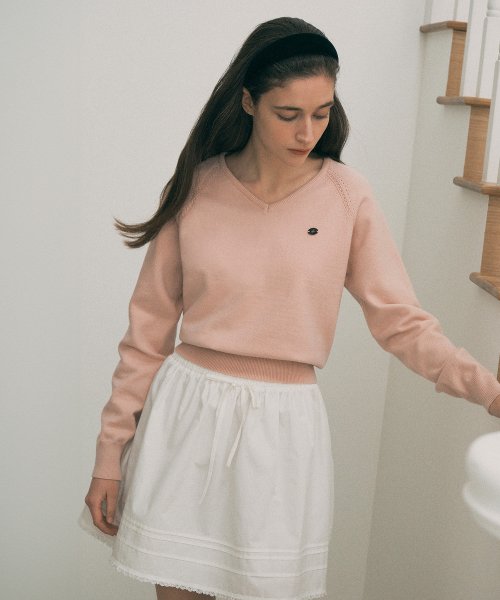 SOFT V NECK KNIT PINK