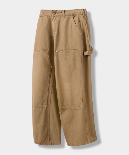 DOUBLE KNEE WORK PANTS_BEIGE