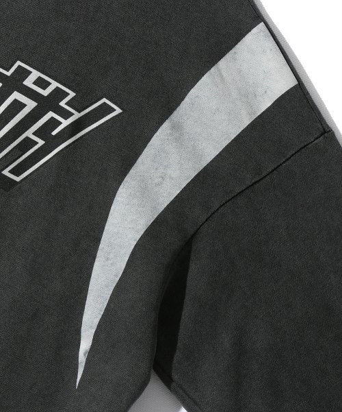 (VLAD) TYPE-B PIGMENT IDENTITY HOODED T-SHIRT_CHACOAL GRAY