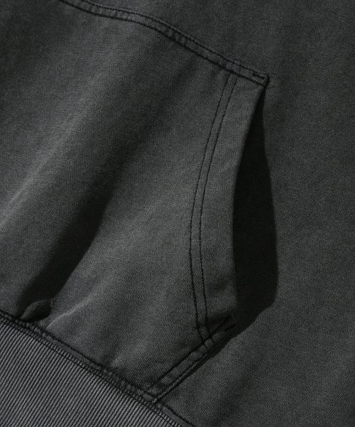 (VLAD) TYPE-B PIGMENT IDENTITY HOODED T-SHIRT_CHACOAL GRAY