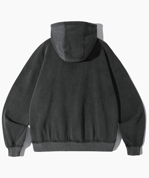 (VLAD) TYPE-B PIGMENT IDENTITY HOODED T-SHIRT_CHACOAL GRAY