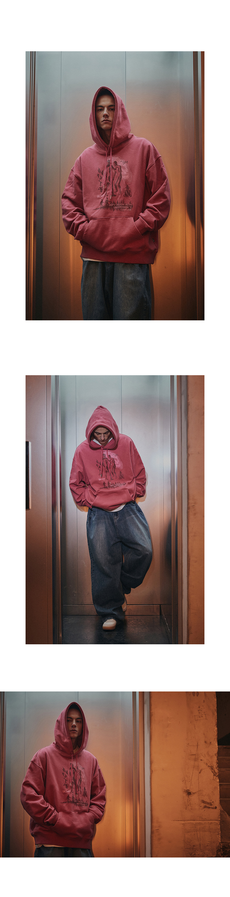 MUSINSA公式 | NOT4NERD Defy Death Pullover Hood - Pink