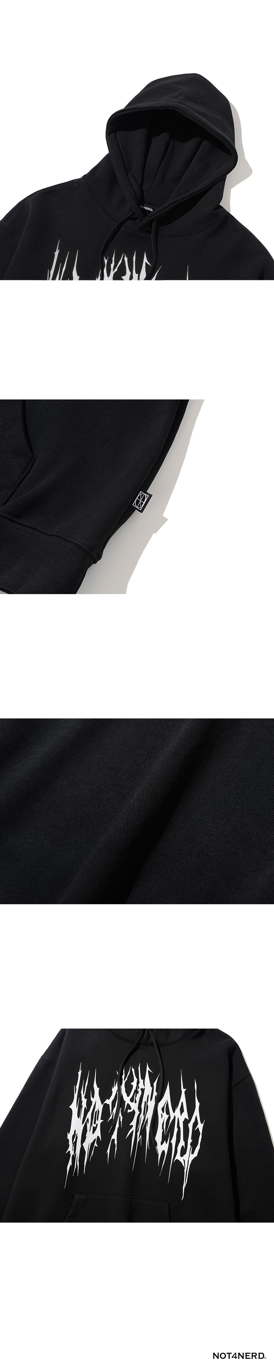 ★NOT4NERD★Pointed Logo Pullover Hood MUSINSA | NOT4NERD Pointed Logo Pullover Hood - Black