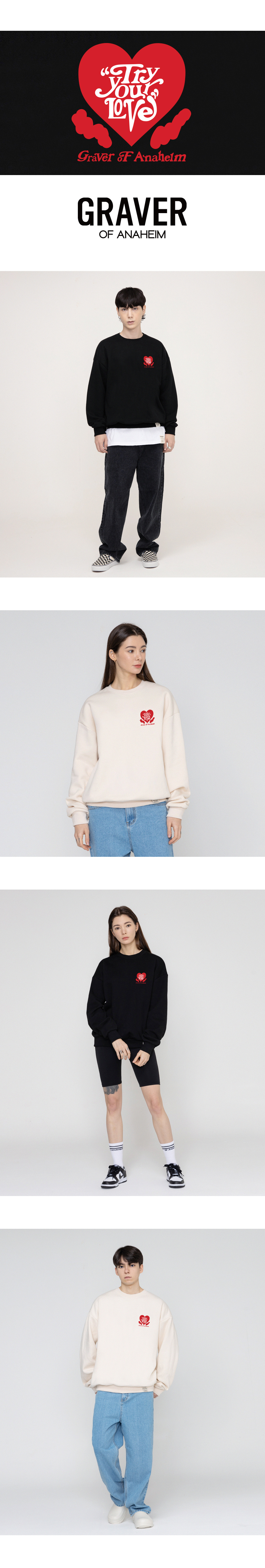 [GRAVER]★TYL HEART LOGO SWEATSHIRT MUSINSA | GRAVER [UNISEX] TYL Heart Logo Sweatshirt_Cream