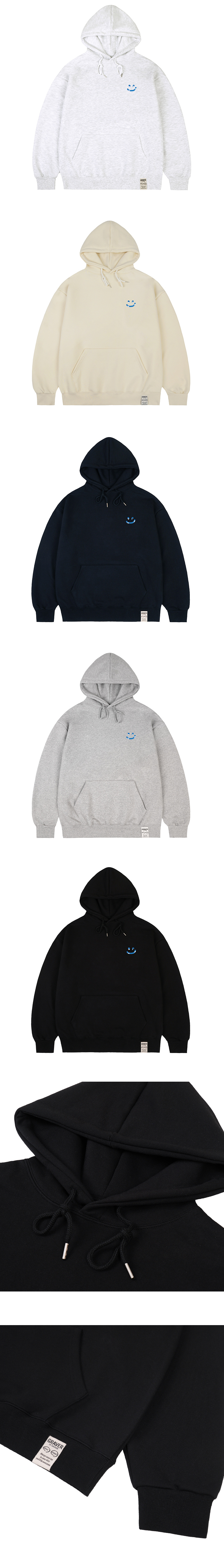 MUSINSA | GRAVER [UNISEX] SKY Cloud Drawing Smile Hoodie_Navy