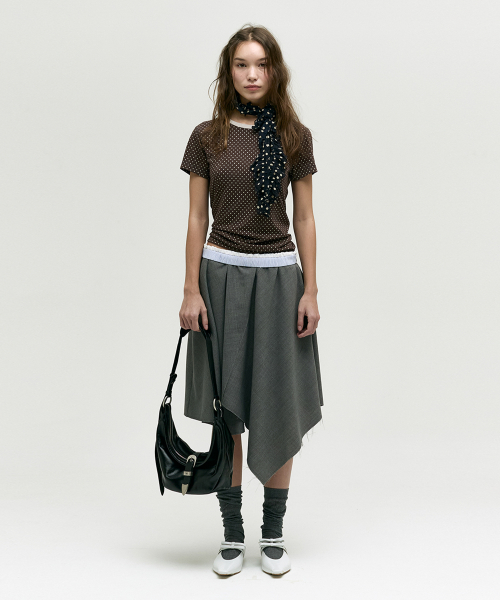 BELTED HOBO MEDIUM_black glossy plain