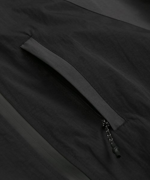 (VLAD) 2WAY AUTHENTIC HOOD WINDBREAKER JACKET_BLACK&CHACOAL GRAY
