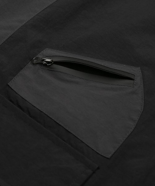 (VLAD) 2WAY AUTHENTIC HOOD WINDBREAKER JACKET_BLACK&CHACOAL GRAY
