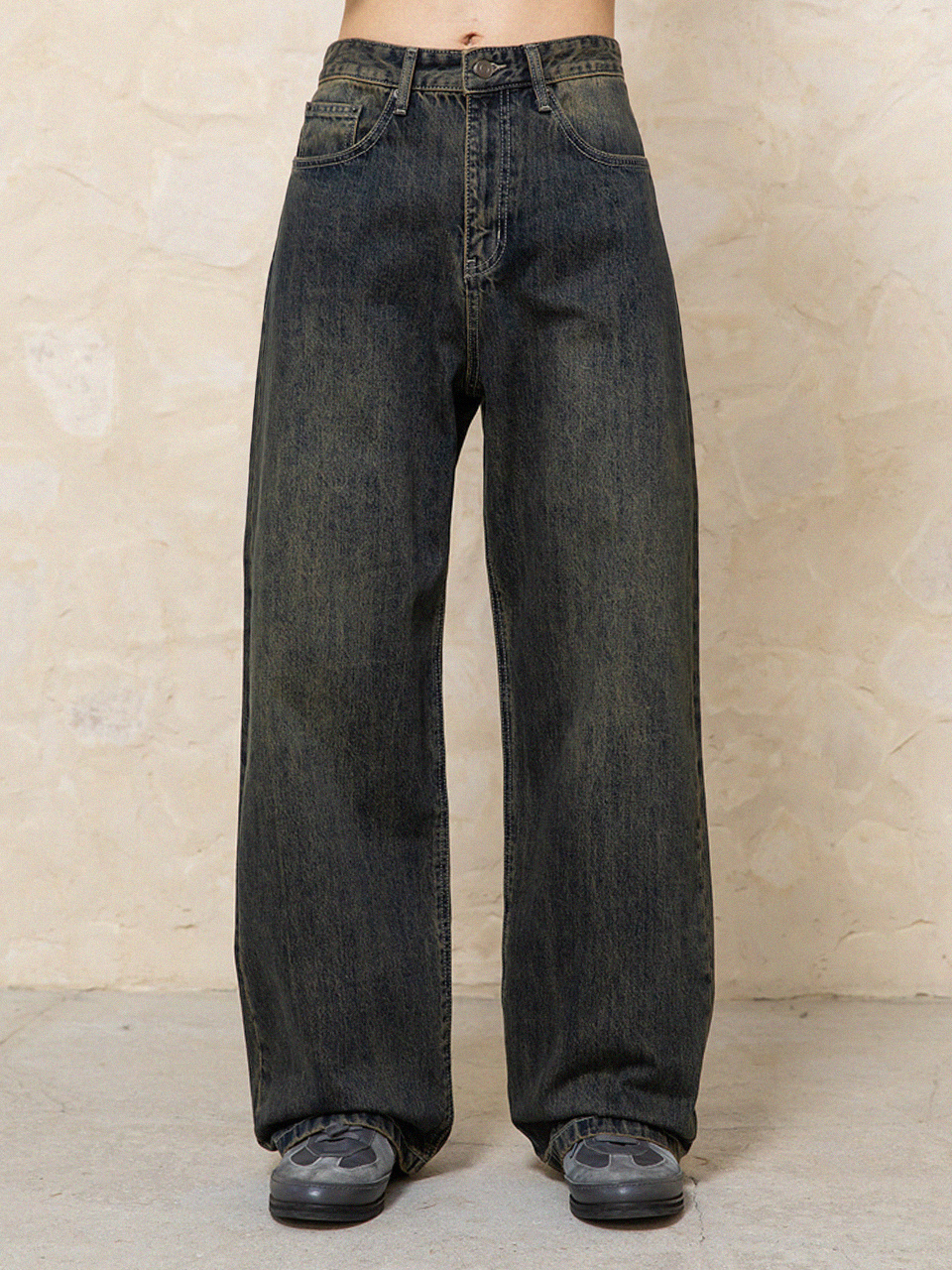 MUSINSA公式 | BEGIN202 Wide Semi Flare Denim Pants [Vintage