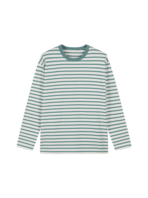 Heavy Cotton Oversized Striped Long-Sleeve Tee_MSE5TS1902