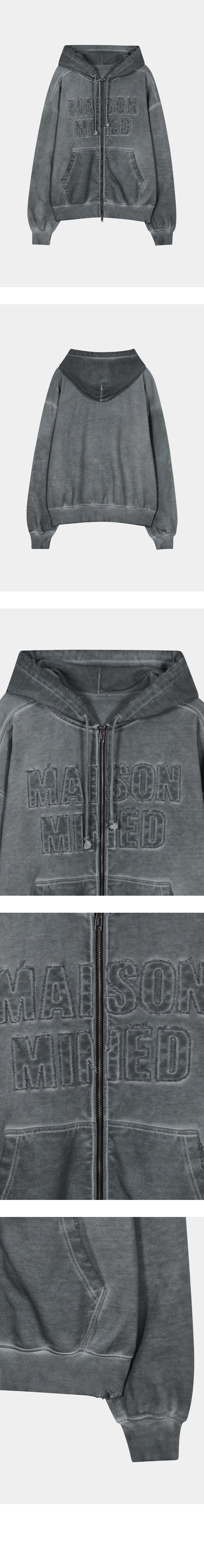 【MAISON MINED】24SS★ MINED CUT OUT PATCH HOOD ZIP-UP MUSINSA | MAISON MINED MINED CUT OUT PATCH HOOD ZIP-UP BLACK