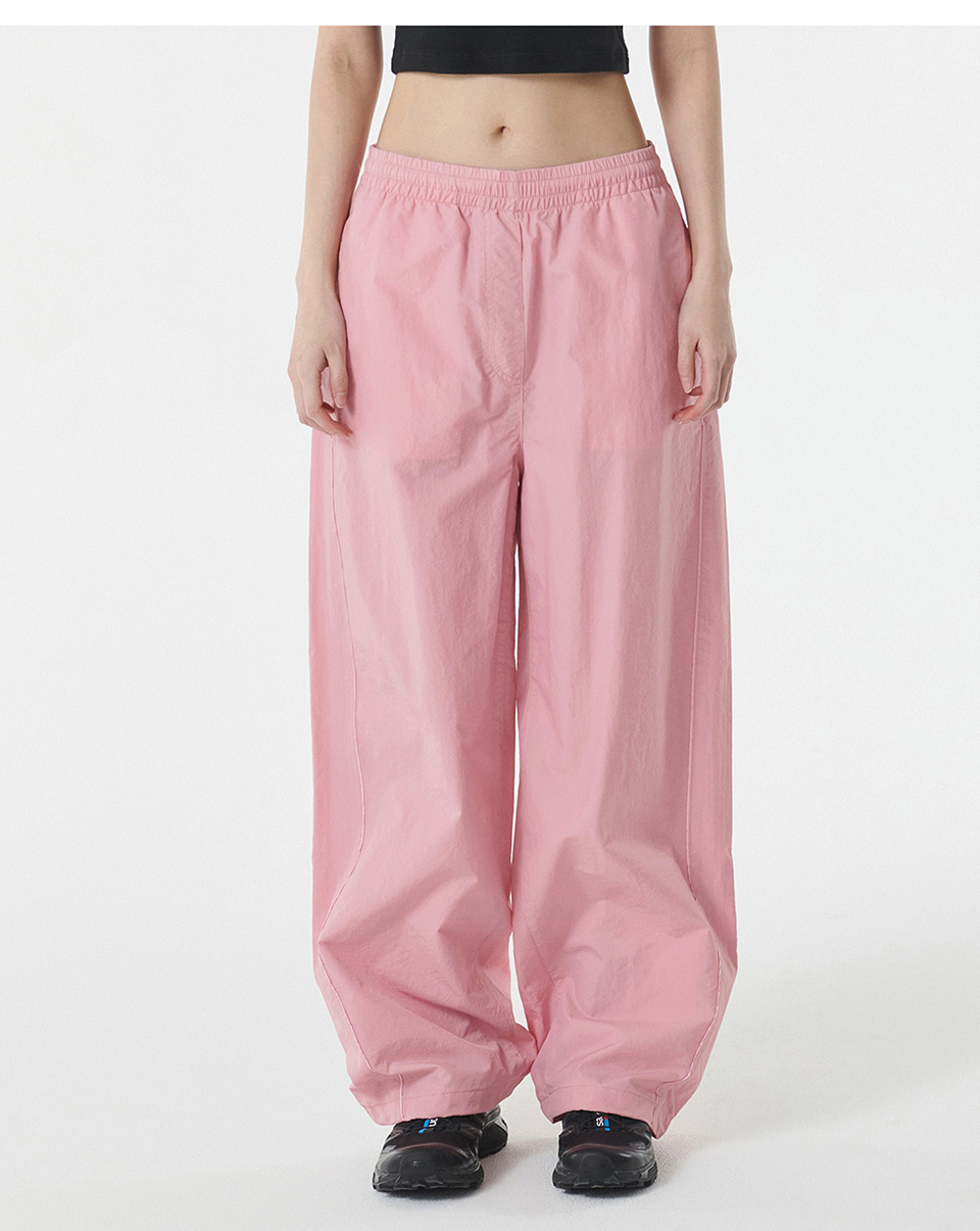 SIDE LINE WIDE TRACK PANTS - 4 COLORS PINK
