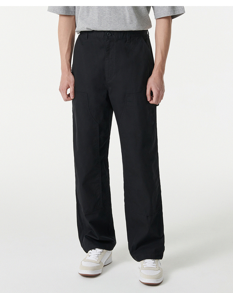 MUSINSA | MUSINSA STANDARD Double Knee Carpenter Pants [Black]