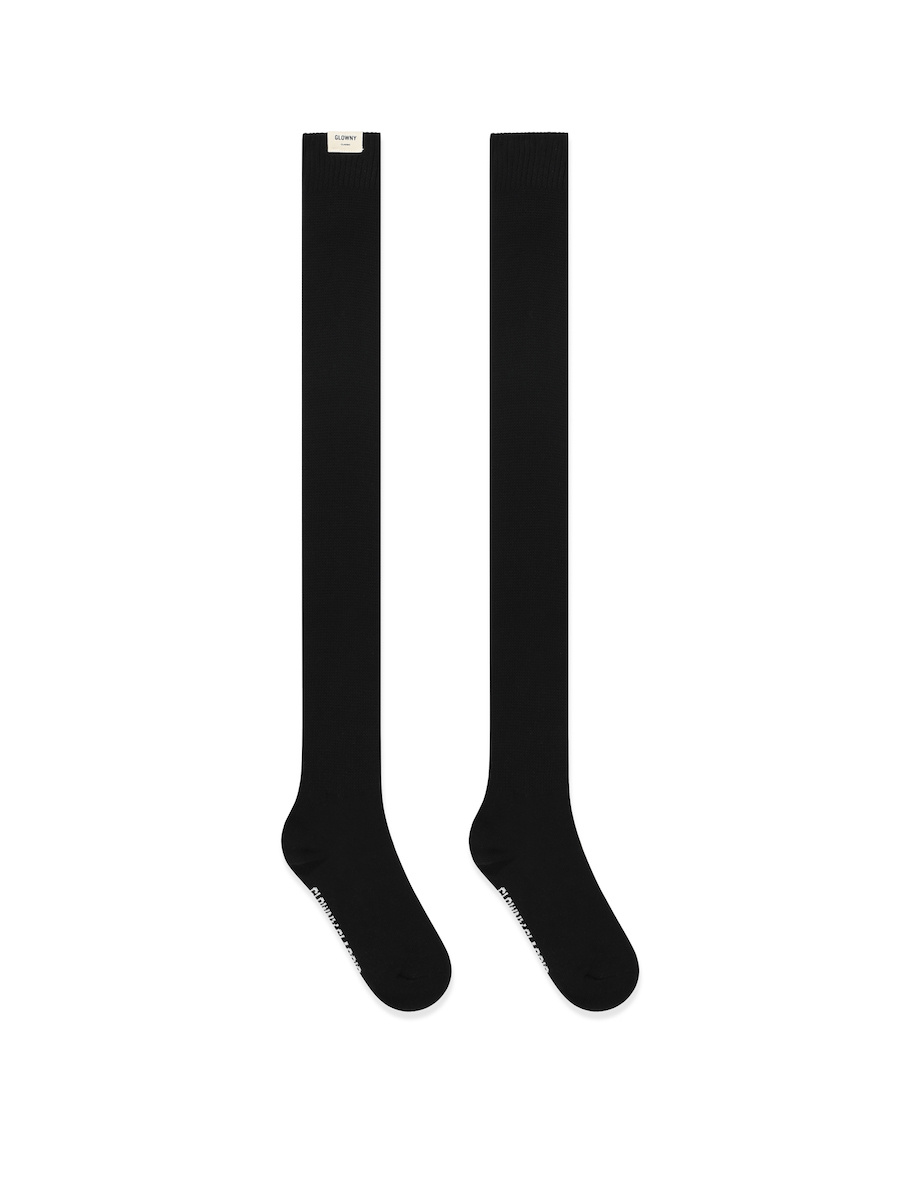 MUSINSA | GLOWNY EVERYDAY KNEE HIGH SOCKS (BLACK)