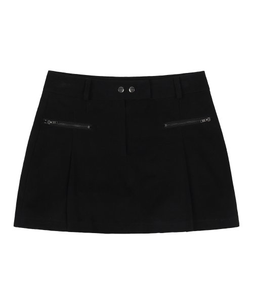 [NF] BIKER PINTUCK MINI SKIRT (BLACK)_F24QD865