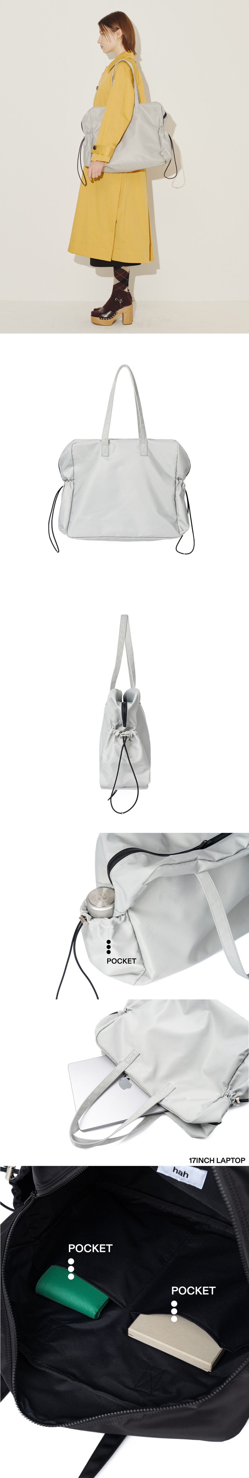 ☆HAH ARCHIVE☆ Hybrid Tote Shoulder Bag Silver S#20242BUCKL Hybrid Tote Shoulder Bag - Silver | HAH ARCHIVE | Wolf & Badger