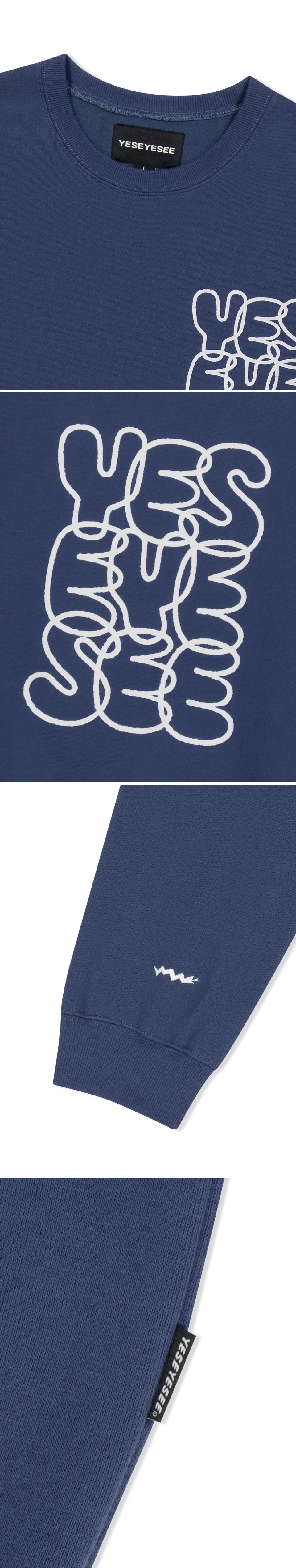 MUSINSA公式 | YESEYESEE C-Logo sweatshirt Cobalt Blue