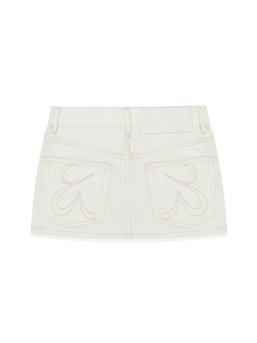 MUSINSA | GLOWNY 99 LOW-RISE MINI SKIRT (WHITE)