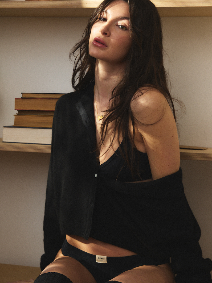 MUSINSA | GLOWNY G CLASSIC LOOSE FIT CARDIGAN (BLACK)