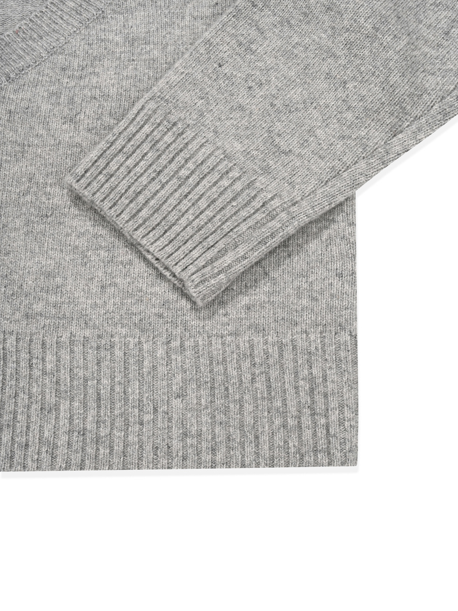MUSINSA | GLOWNY G CLASSIC V-NECK KNIT PULLOVER (GRAY)