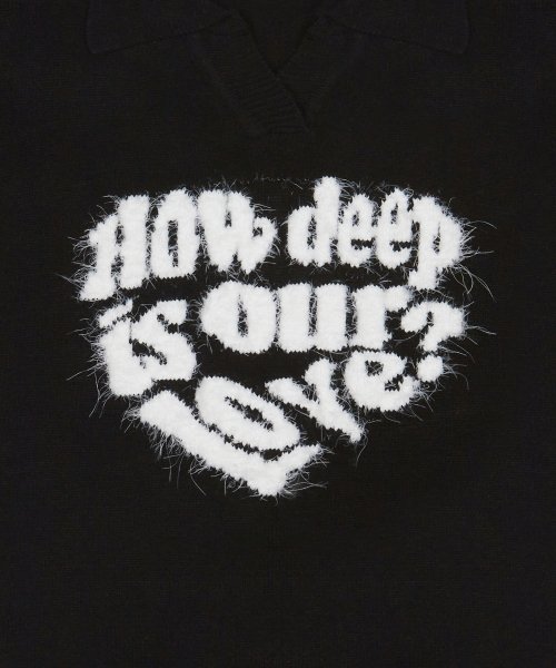 LOVE COLLAR KNIT(BLACK)