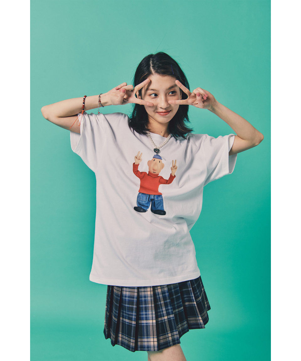 Tシャツ・カットソー LAUGHER PATMAT Motion Pat T-Shirt White PM6 MUSINSA公式 | LAUGHER [PAT&MAT] Motion Matte T-shirt. - White