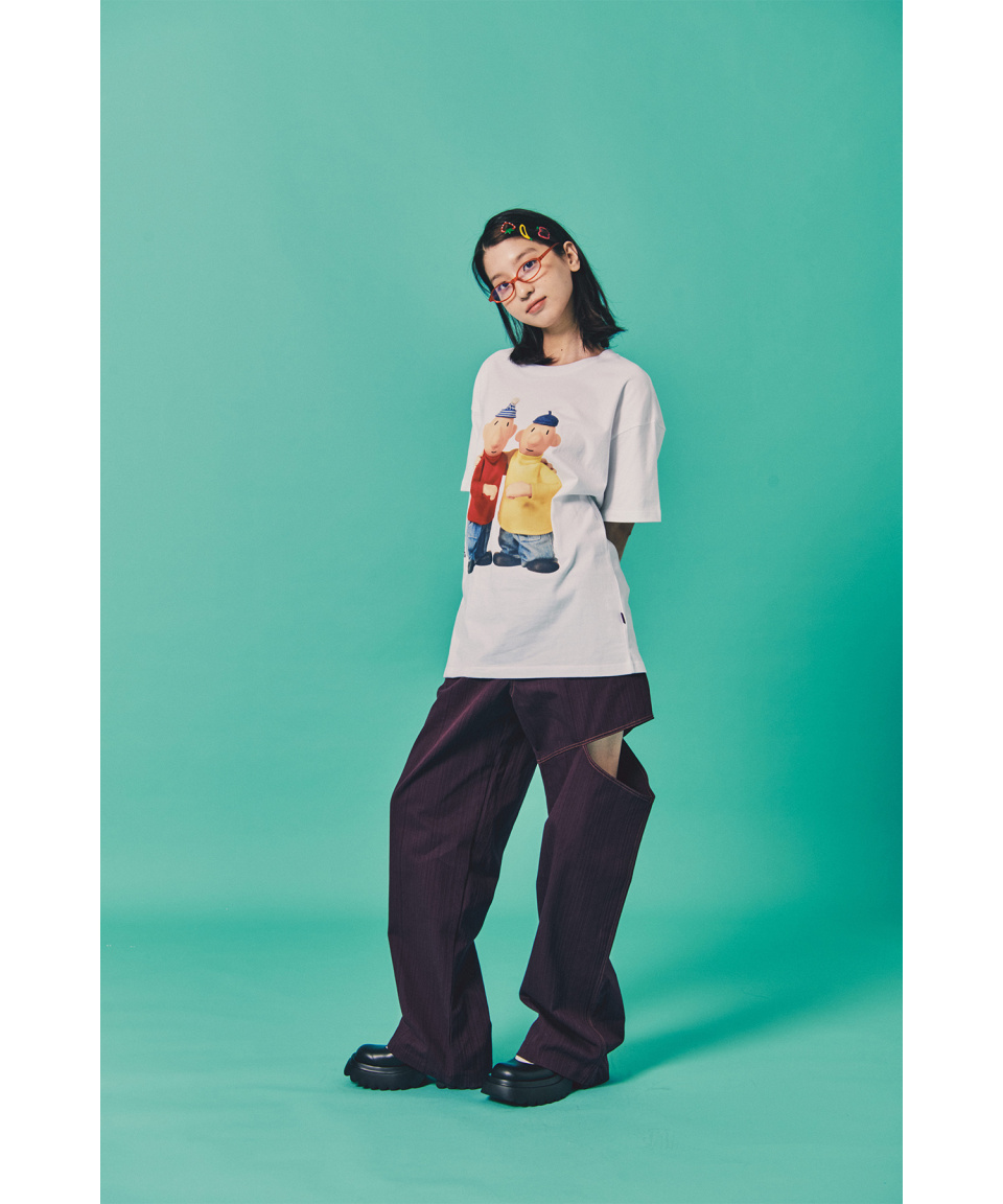Tシャツ・カットソー LAUGHER PATMAT Best Friend T-Shirt White PM8 MUSINSA | LAUGHER [PAT&MAT] Best Friend T-shirt - White