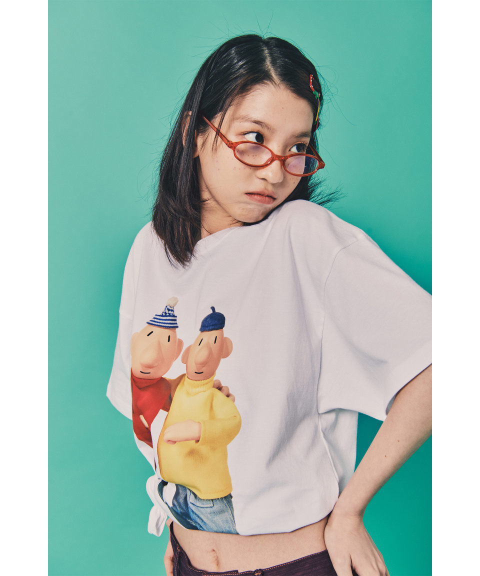 Tシャツ・カットソー LAUGHER PATMAT Best Friend T-Shirt White PM8 MUSINSA | LAUGHER [PAT&MAT] Best Friend T-shirt - White