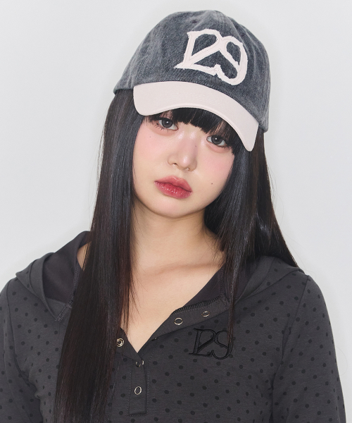 129 Applique Ball Cap Charcoal