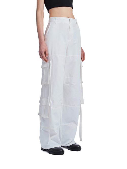 Strap Cargo Pants_White