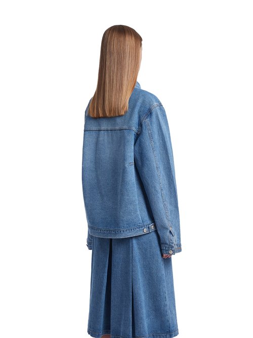 Double Collar Denim Jacket_Blue