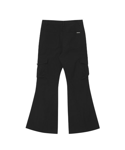 Pocket cargo bootscut pants BLACK