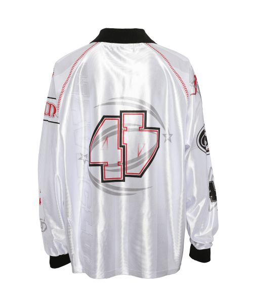 BASEBALL STITCH JERSEY LONG SLEEVE WHITE