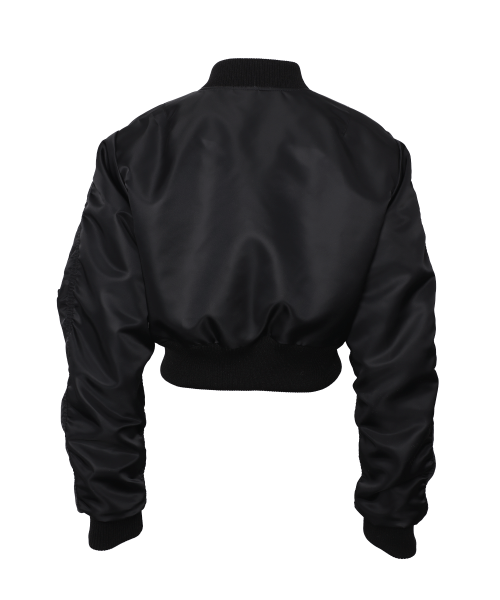 FRONT POCKET 2WAY CROP MA-1 BLACK