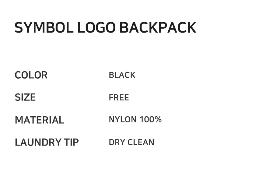 MUSINSA | NOIAGO NOI1184 Symbol Logo Backpack (Black)