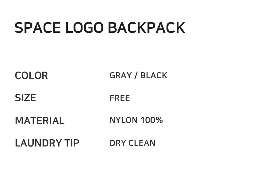 MUSINSA公式 | NOIAGO NOI1182 Space Logo Backpack (Gray)