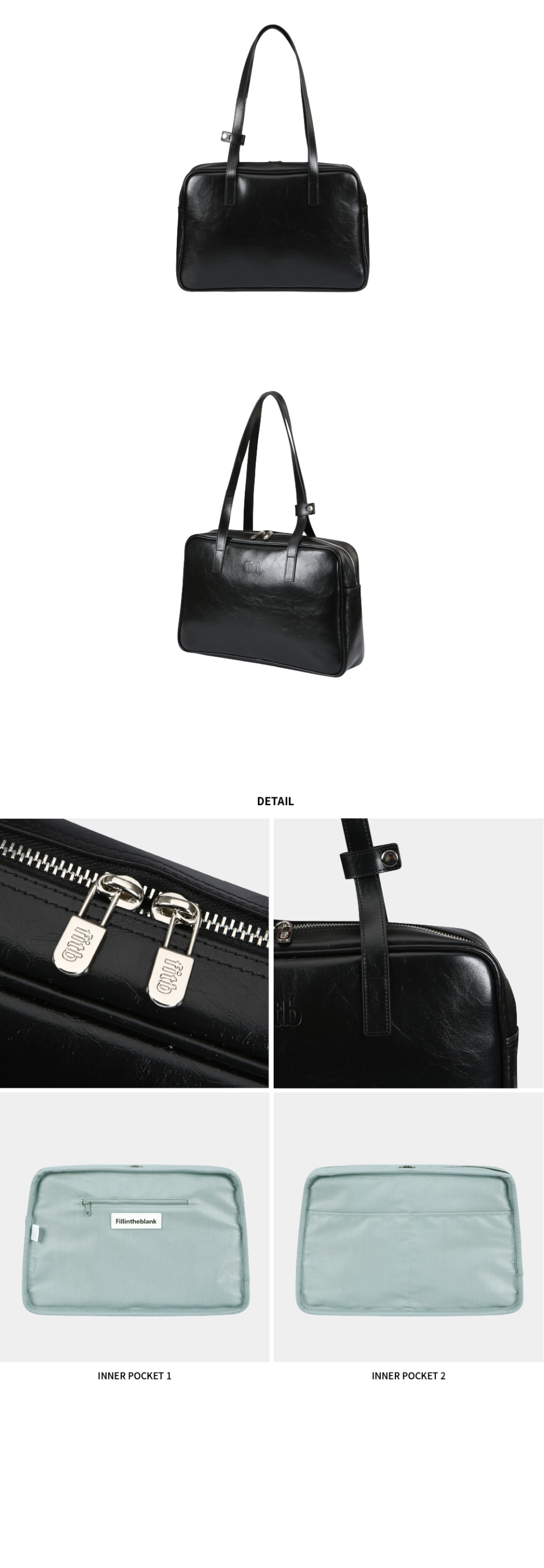 필인더블랭크(FILLINTHEBLANK) Trapezoid Shoulder Bag (black