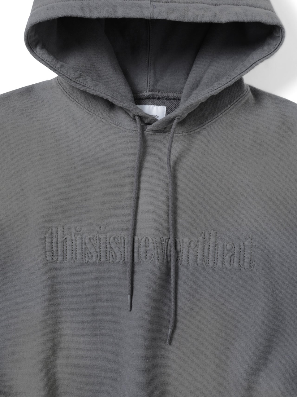 MUSINSA公式 | thisisneverthat® Faded Embroidery Hoodie Dark Gray