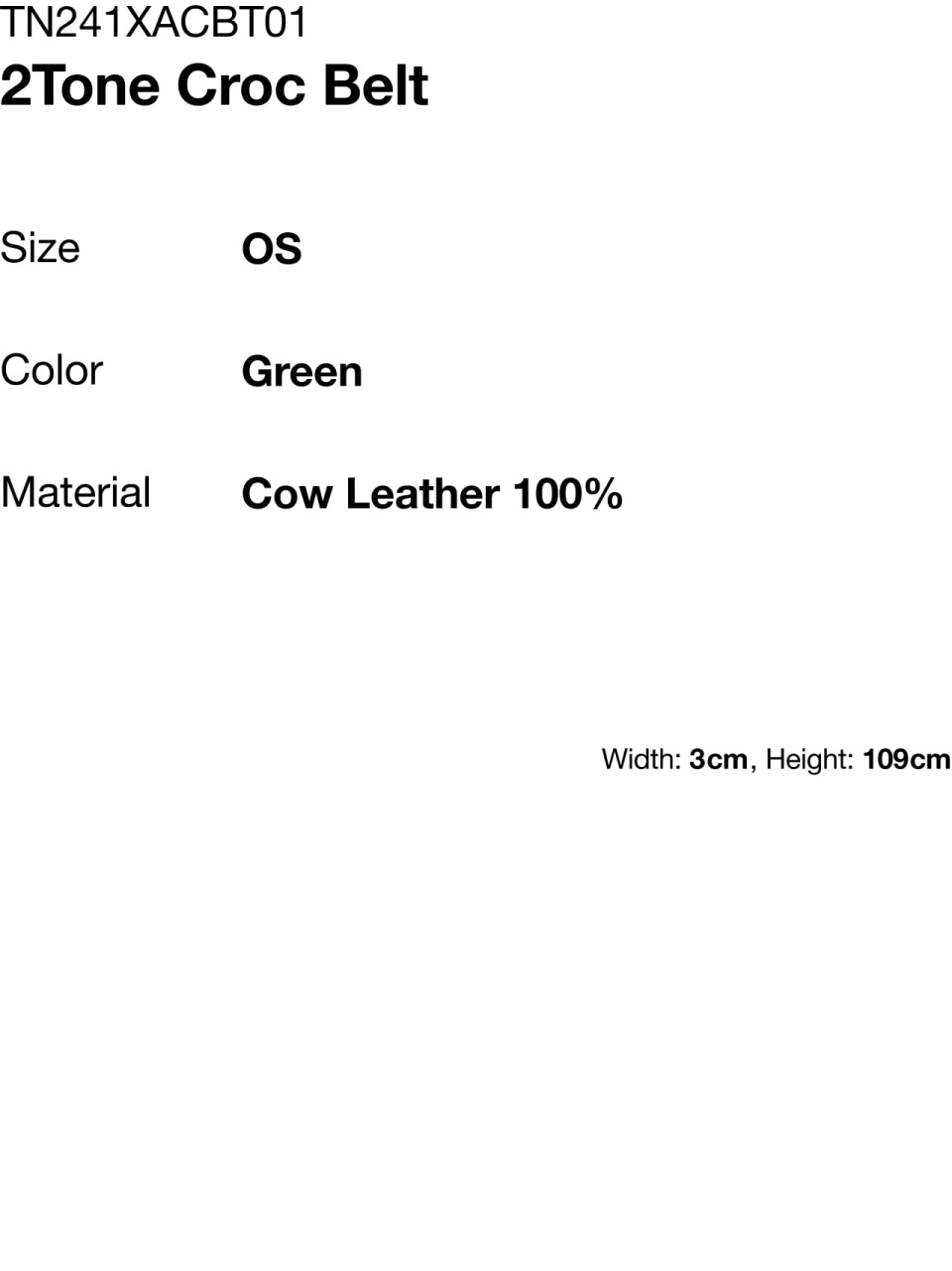 MUSINSA | thisisneverthat® 2Tone Croc Belt Green