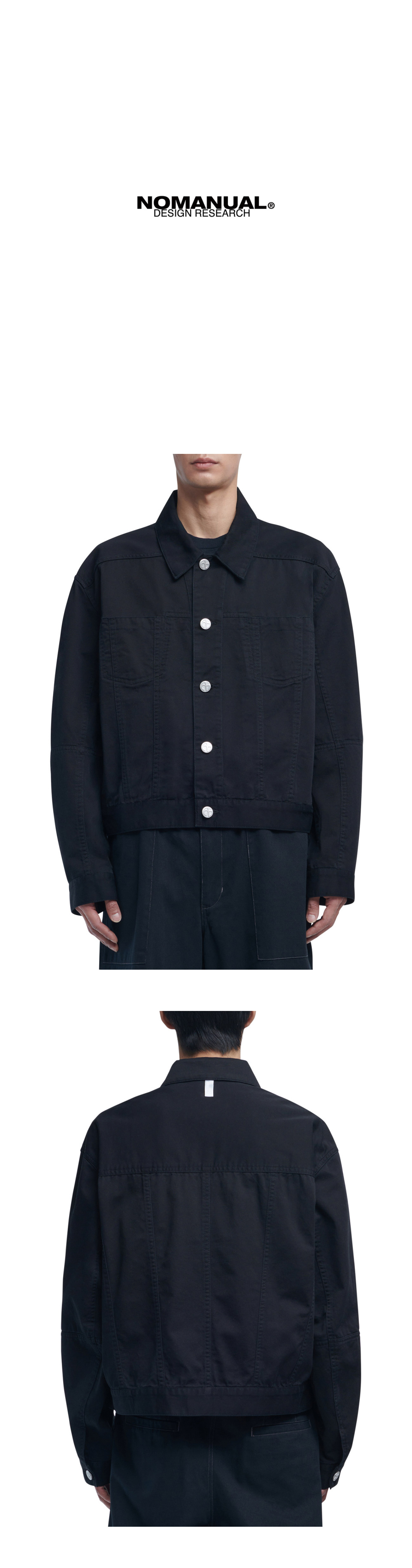 ★NOMANUAL★P.L STITCHED TRUCKER JACKET P.L STITCHED TRUCKER JACKET - BLACK