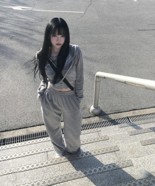 POINT VELVET TRAINING HOOD ZIPUP [4color]
