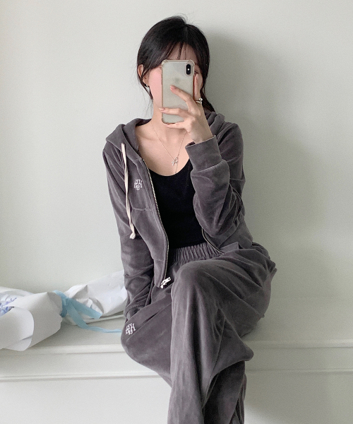 POINT VELVET TRAINING HOOD ZIPUP [4color]