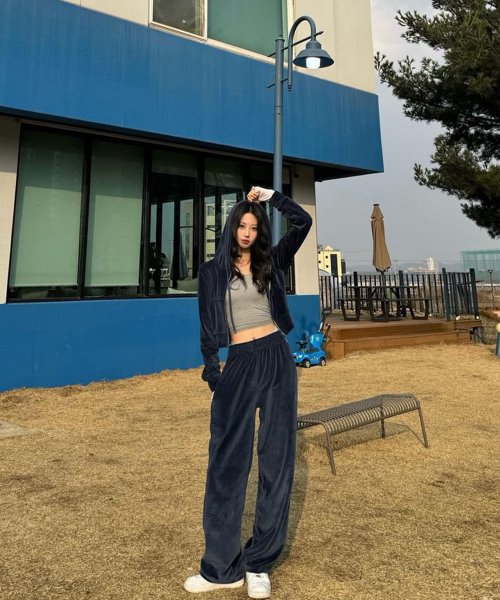 [SET] VELVET TRAINING HOOD ZIPUP PANTS [4color]