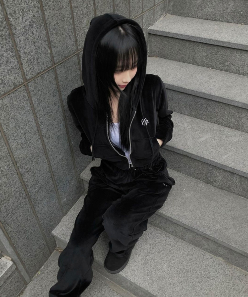 [SET] VELVET TRAINING HOOD ZIPUP PANTS [4color]